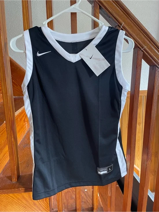 Nike Dri-fit Black & White Sleeveless Basketball Jersey, Girl’s Large, NWT