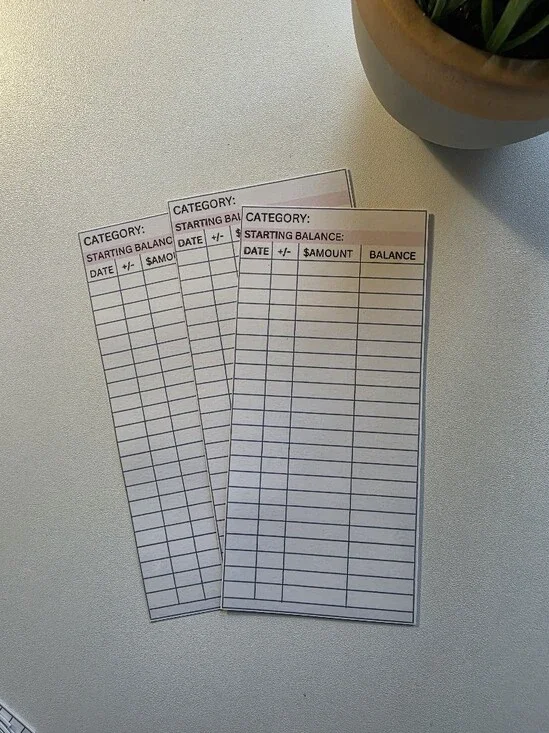A6 Cash Envelope Trackers. Set Of 6