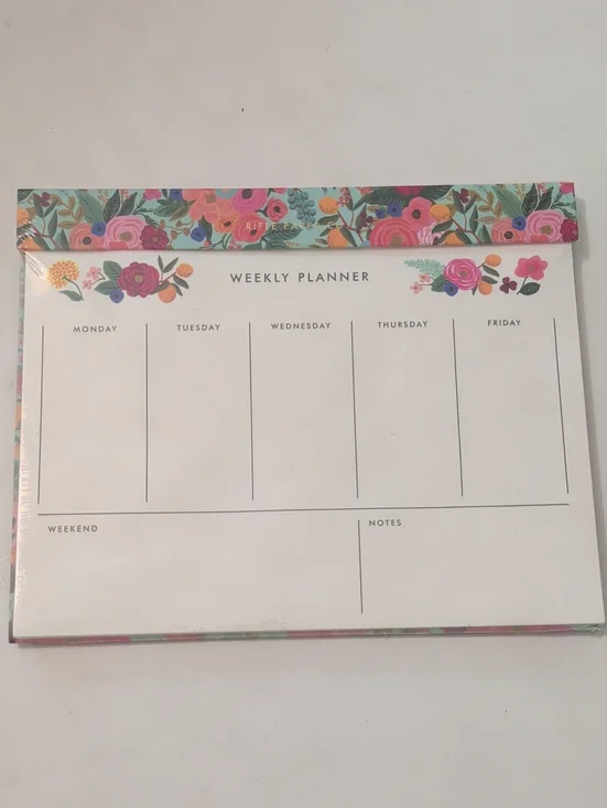 Rifle Paper Co. Floral Weekly Planner Pad in White, Pink, Green, Orange