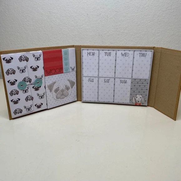 Chasing Baxter Dog Theme Stationery Set Weekly Planner Sticky Notes Gold‎ Foil