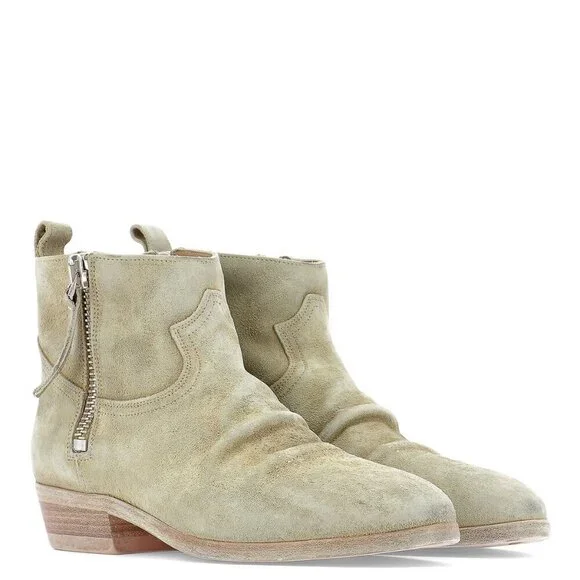 Golden Goose Viand Beige‎ Suede Cowgirl Booties
