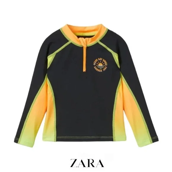 ZARA Kids |  “OCEAN BAY WAVES” TIE DYE RASH GUARD