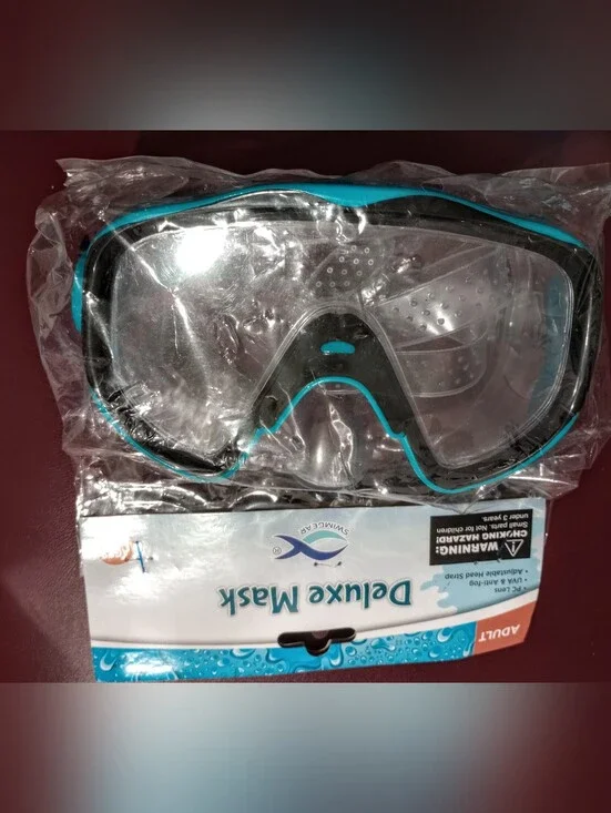 Age 14+ year Deluxe Swim Mask - Teal/Black