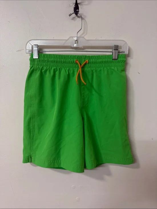 Old Navy Neon Green Boys Swim Trunks with Orange Drawstring