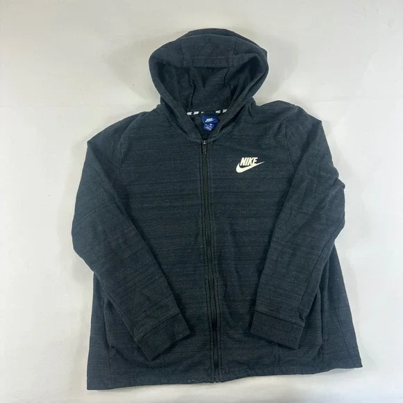 Nike‎ Youth XL Full Zip Hoodie Therma Fit Charcoal Black