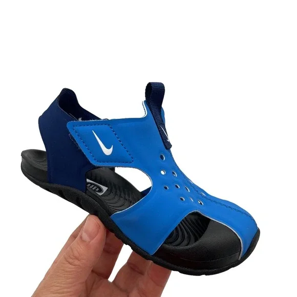Nike Toddler Boys Closed Toe Sandals Size 9‎ Blue Black Lightweight Quick Drying