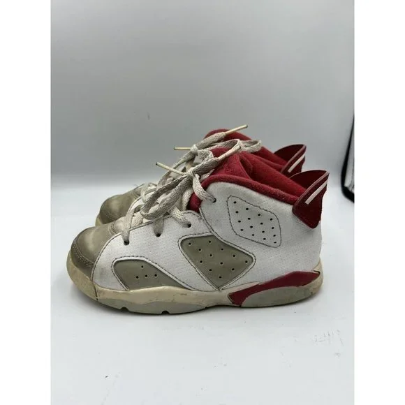 Nike Air Jordan Retro VI 6 Alternate White Gym Red Platinum Size 10C  384667-113