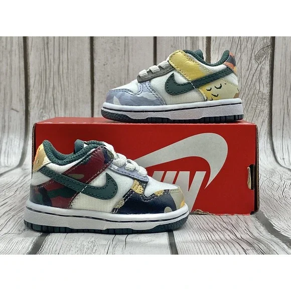 Size 3c -‎ Nike Dunk Low SE TD Sail Multi-Camo DB1902 100
