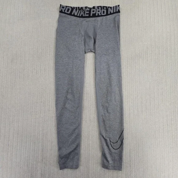 Nike Pro Dri-FIT Leggings Youth XL Gray Compression Running Training 726464-091
