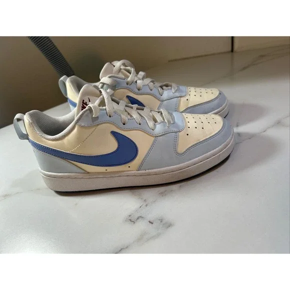 Nike Court Borough Low 2‎ GS Light Blue Cream Royal Blue BQ5448-403 Kids Size 6Y