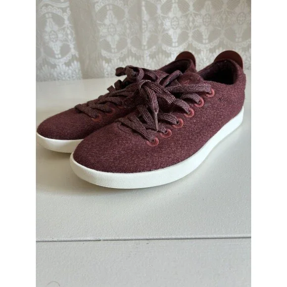 Allbirds Women’s US 7 Wool Piper Burgundy Lace-Up Lightweight Sneaker Shoes