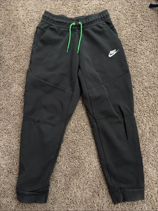 Nike grey Joggers with Neon Green Drawcord
