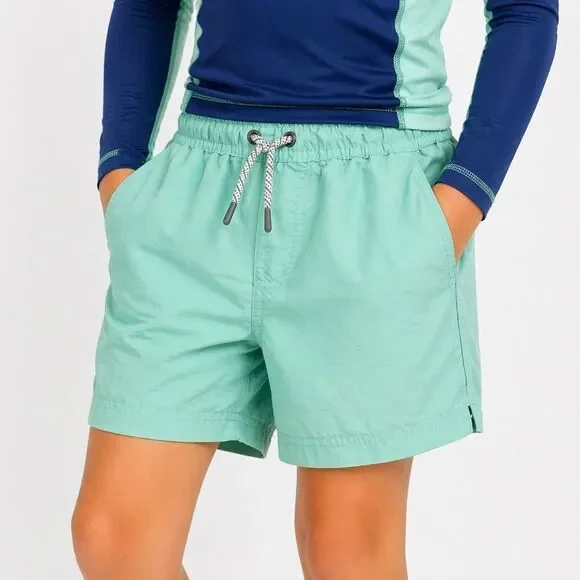 Art Class Boys Seafoam Green Swim Trunks Lined Elastic Waist Drawstring 6/7