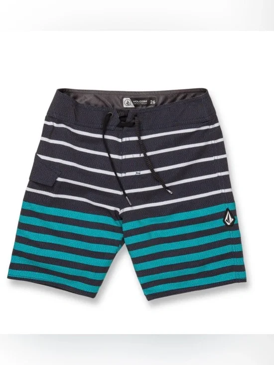 New Volcom Quarta Static Mod Boy's Board Shorts Size 27 Black
