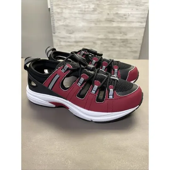 Dr Comfort Amelia Womens Red Black Diabetic Shoes 6 Wide 11270 Bungee Sneakers