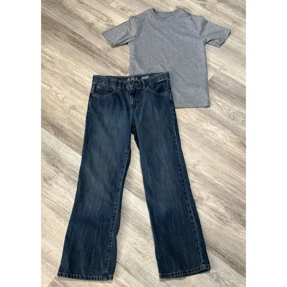 The Childrens Place Boys Husky Bootcut Jeans Dark Wash Size‎ 8