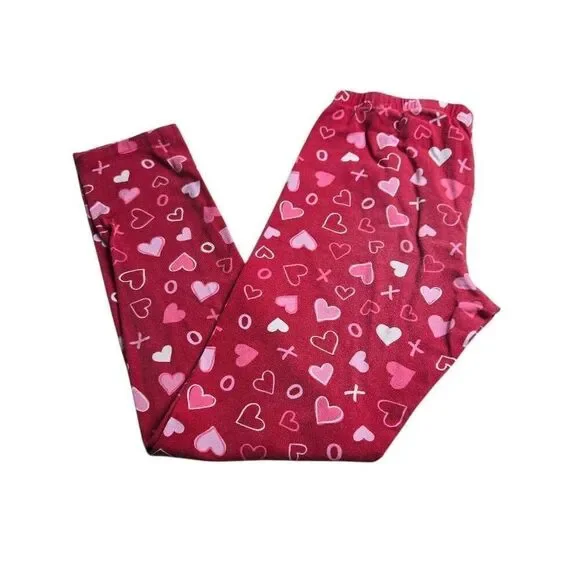 Children's Place Valentines heart leggings L10/12