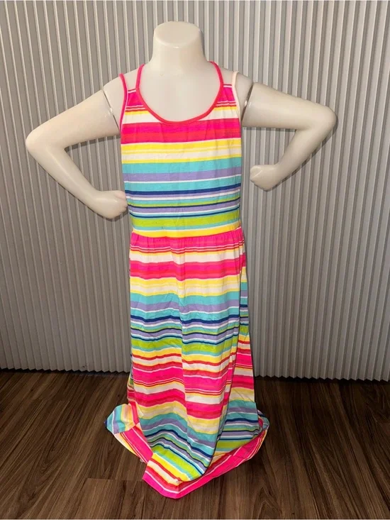 Girls' Multicolor Striped Sleeveless Summer dress - Multi Color