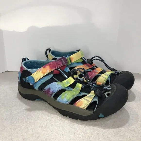 KEEN Newport H2 Original Tie Dye Sandals‎ Hiking Waterproof Black/Rainbow Size 5