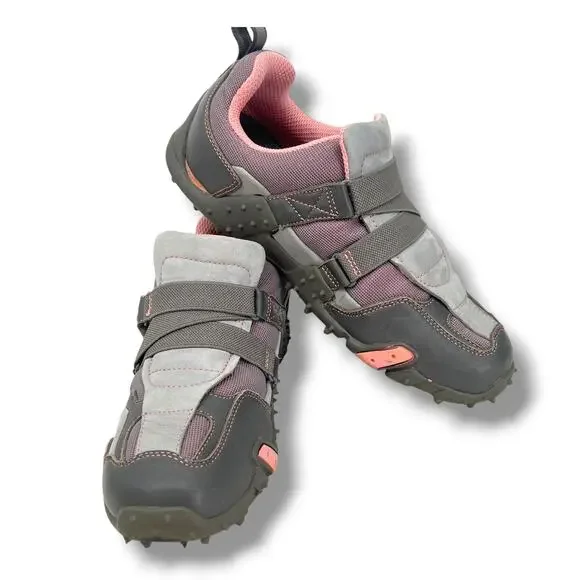 GIRO Women's Urge Spiked Bike Riding Shoes Pink & Gray 7.5