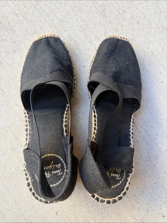 Toni Pons ‘Ter’ Black Slingback Espadrille Sandals – Size 6.5 / EU 37