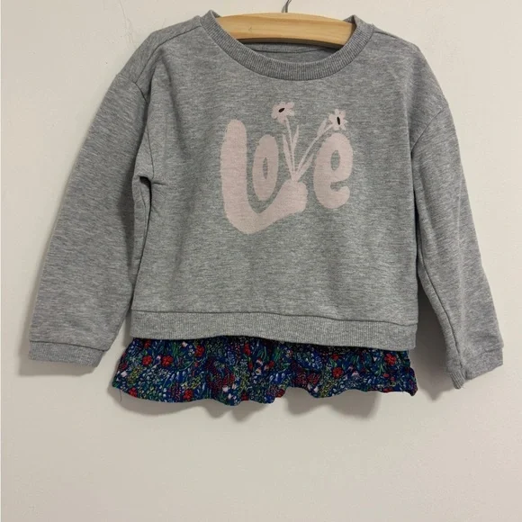 Gymboree Gray Sweatshirt with Pink Love Design
