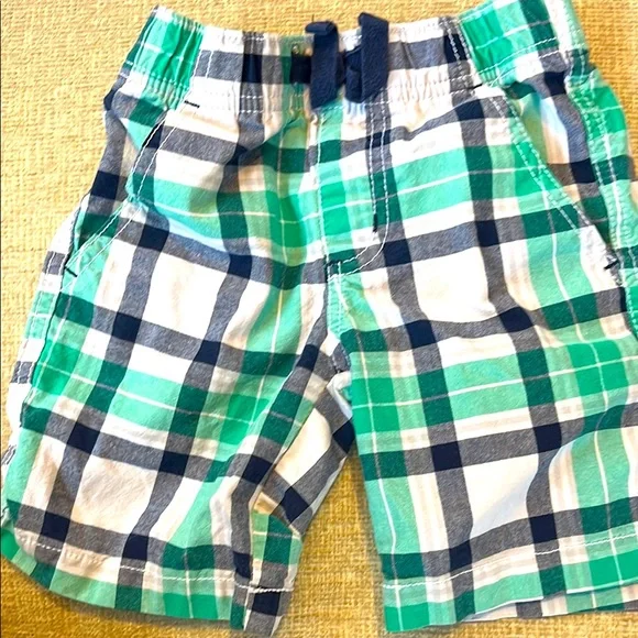Gymboree Toddler 3T Plaid Kids Shorts in Green and Blue
