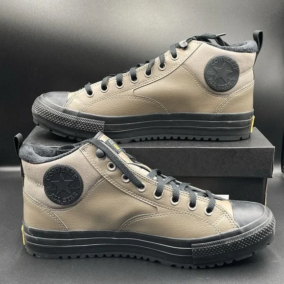 Converse Malden Street Boot Mid‎ Shoes Mens 13 Taupe Black Classic A14619C NEW