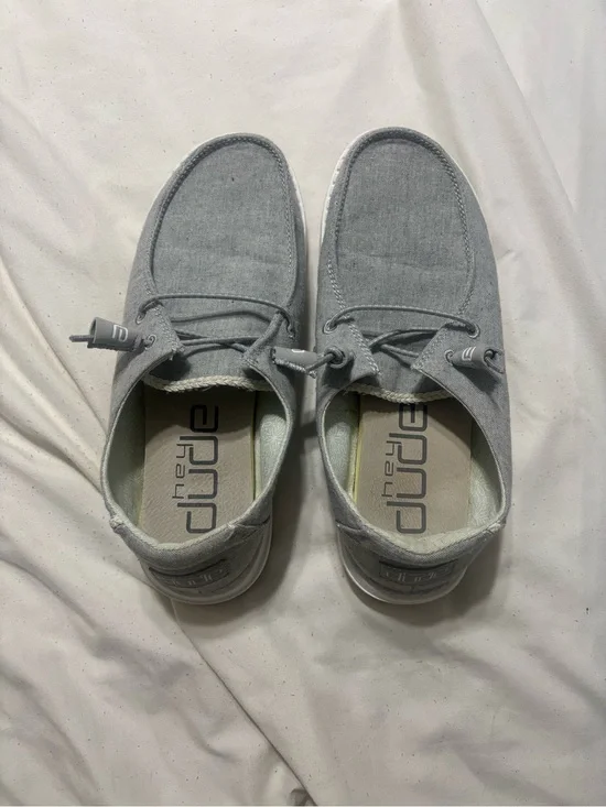 Hey Dude Light Gray Slip-On Boat Shoes