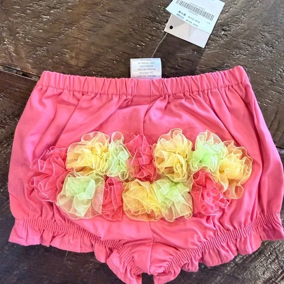 Gymboree Pink Diaper Cover with Rainbow Ruffles