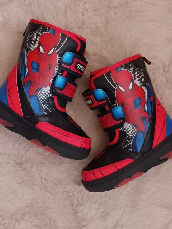 Spiderman Velcro Light Up Boots