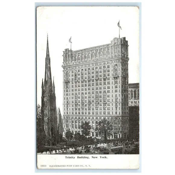 Vintage Postcard New York City NY Trinity Building Manhattan‎ 1910 Unposted