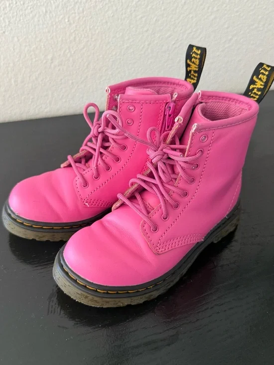 Dr. Martens Kids Bold Pink Lace-Up Combat Boots