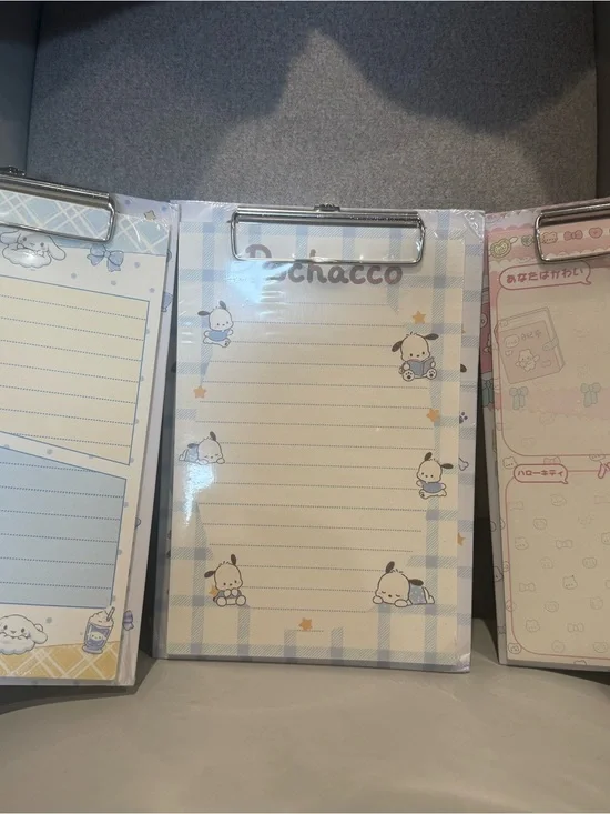 Pochacco, Cinnamon-roll, and Melody Notepad Clipboard - Cute Home Organization