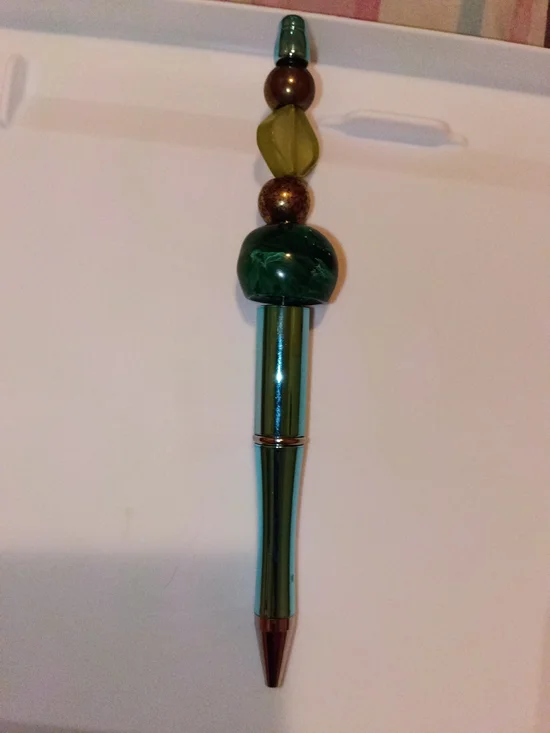 Green Beaded Decorative Pen
