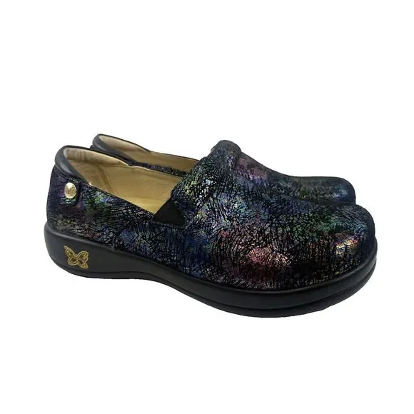 Alegria Keli Dynomite Slip On Clog‎ Comfort Iridescent Leather KEL-7522 36 6-6.5