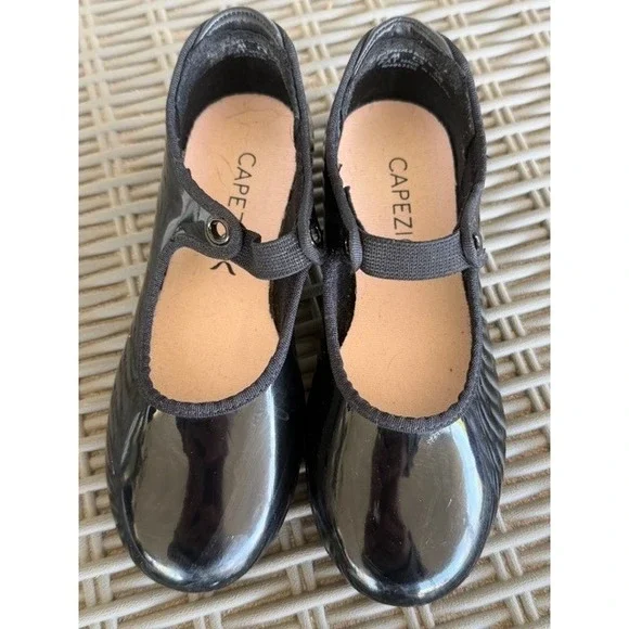 Capezio Black Patent Jr Tyette‎ Tap Shoes N625C Kids Size 11.5 M Tele Tone Taps