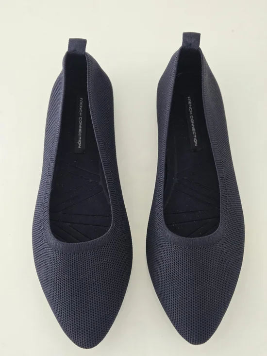 French Connection Navy Pointed Toe Knit Ballet Flats Size 9