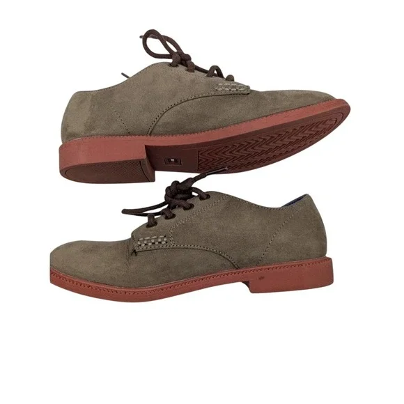 Tommy Hilfiger Kids Taupe‎ Suede Lace Up Oxford Dress Shoes Size 2