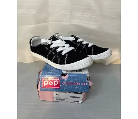 POP Highbar Slip On Sneakers Black Womens Size 5M