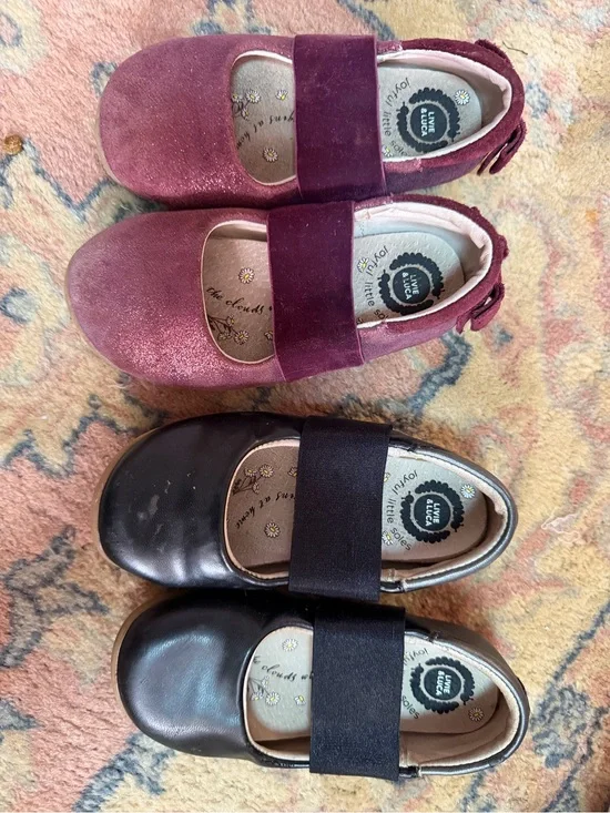 Livie & Luca Girls' Mary Janes in Plum and Black