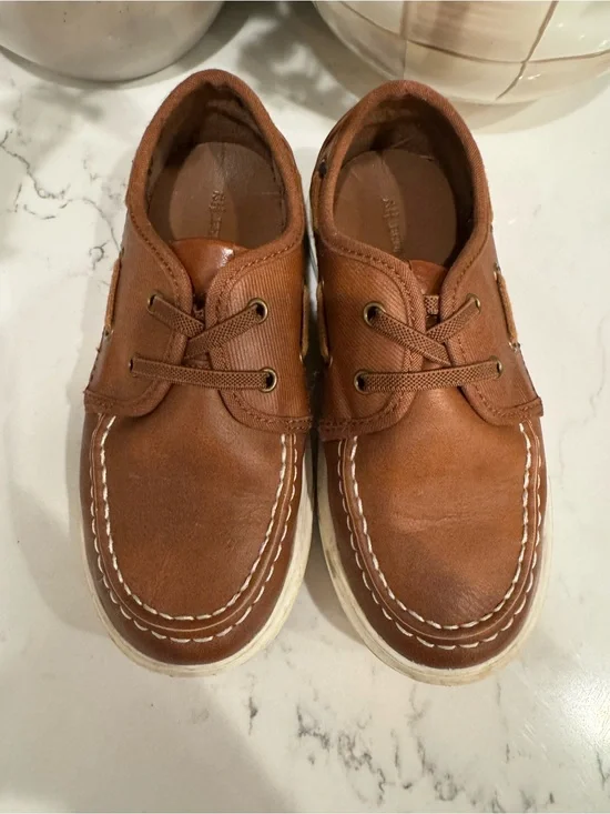 Kids Brown Leather Boat Shoes - Classic Casual Slip-On
