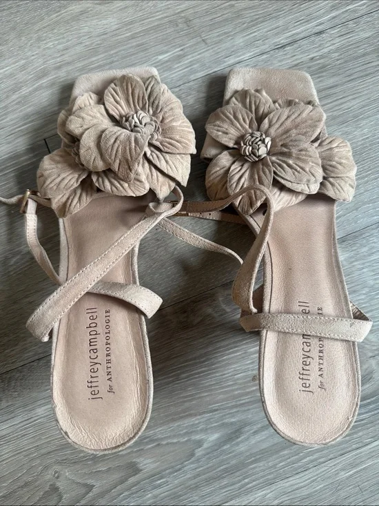 Jeffrey Campbell Floral Suede Kitten Heels