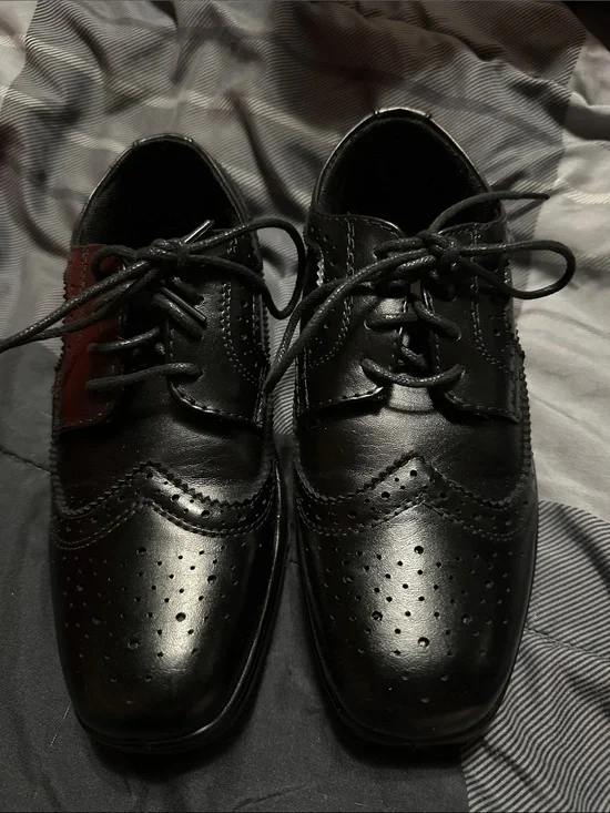 Classic Black boys Wingtip Oxford Shoes