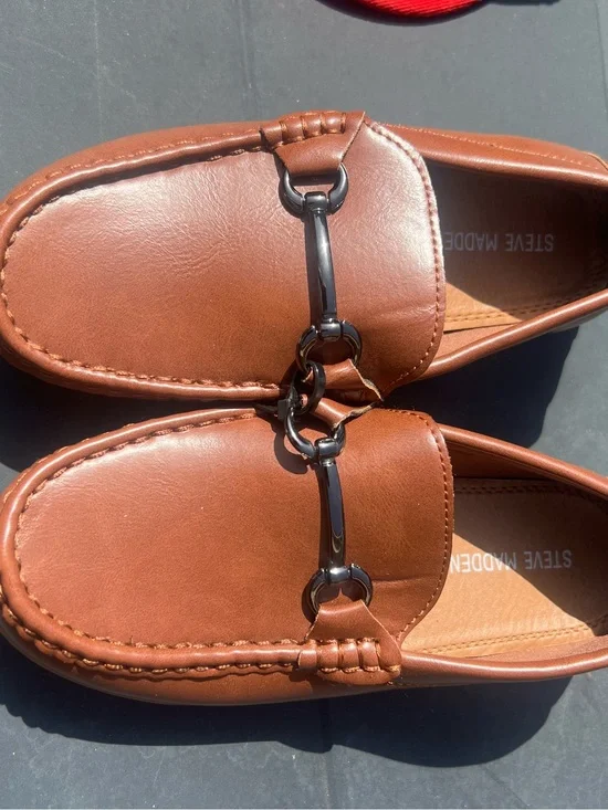 Steve Madden Chestnut Leather Bit Loafers
