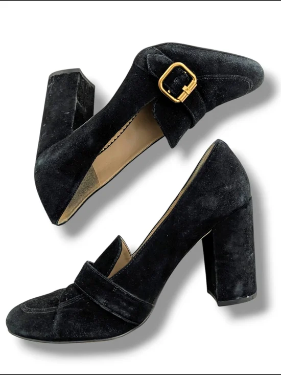 Sam Edelman Ellison Black Suede Pump Heels, Size 8.5