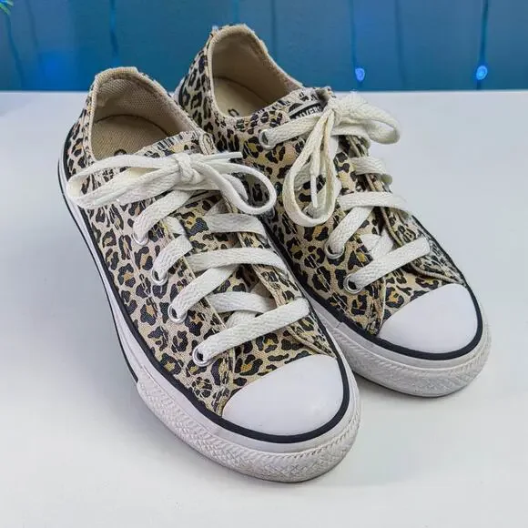 Converse All Star Leopard Print Shoes – Kids Size 12