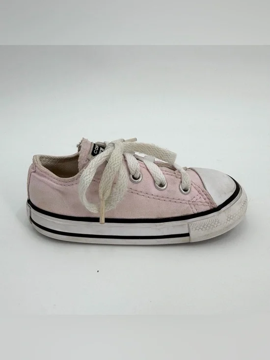 Converse Sneakers Little Kid 7 Pink Low Cut All Star Lace Up Chucks -stains