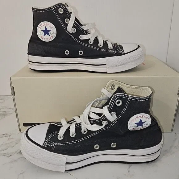 Converse Chuck Taylor All Star Lift Platform Kids Size 3.5 Sneaker Black 272855F