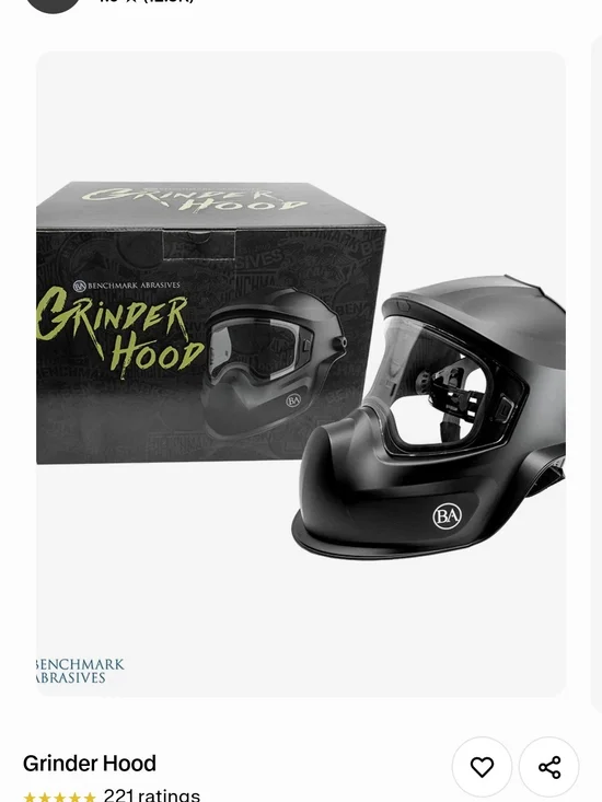 Grinder Hood - Black Protective Visor